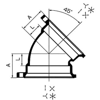 45L 45°エルボ 排水鋼管可とう継手(MD継手) 1個 東亜高級継手バルブ