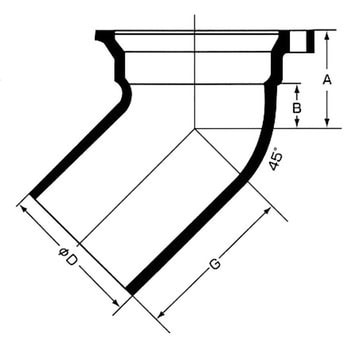 Bタイプ45°エルボ 排水鋼管可とう継手(MD継手) 東亜高級継手バルブ製造