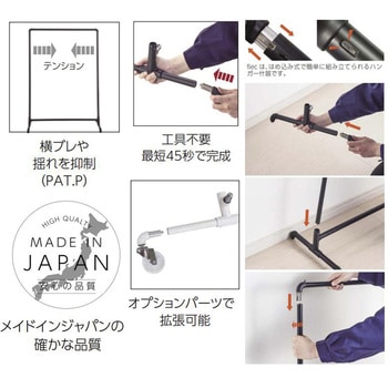 自立型ハンガー什器 スタンドアロンタイプ インハンガー H1500タイプ flec(フレック)