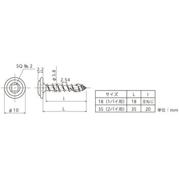 2×4材用ねじ金具取付用 八幡ねじ