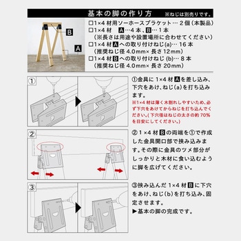ソーホースブラケット1X4 八幡ねじ