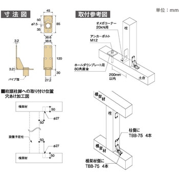 柱交換用パイプコーナー 八幡ねじ