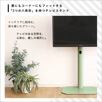北欧インテリア 八角壁寄せテレビスタンド ロータイプ【Vihrea -ヴィフレア-】 ホームテイスト