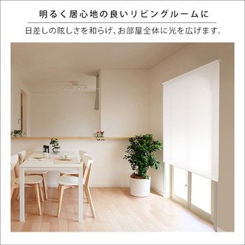 壁空け不要!つっぱりロールスクリーン 幅180cm(採光タイプ) ホームテイスト