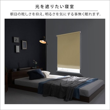 壁空け不要!つっぱりロールスクリーン 幅60cm(遮光タイプ) ホームテイスト
