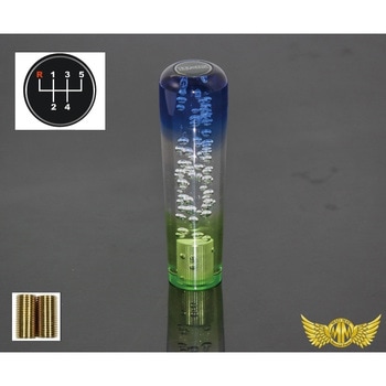 カラーリング シフトノブ 泡 グラデーション いすゞ 07エルフ用 ブルー/グリーン色 口径12×1.25mm MM75-16716-BCG