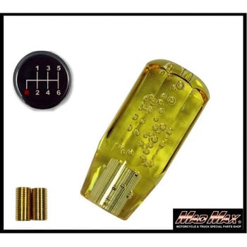 クリスタル シフトノブ 泡 ショート 日野レンジャープロ用 ゴールド色 口径12×1.25mm MM75-2202-GD