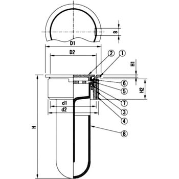 DZL-3CO-STD-PU 75x50 スーパートラップ付掃除口(内部目皿付)排水金具D