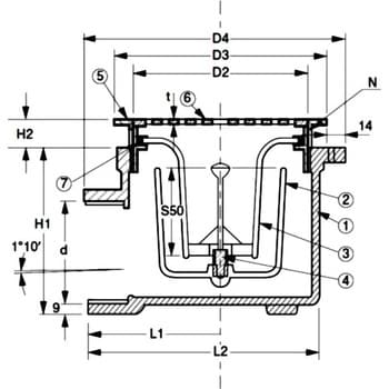 D-5AY 40 非防水用床排水トラップ・横型 1個 アウス 【通販サイト