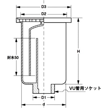 ステンレス製深型ワントラップ(VP・VU・SU兼用) アウス