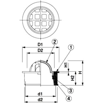 D-3VZQ-PU 100 山形排水目皿(VP・VU兼用) 1個 アウス 【通販サイト