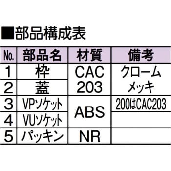 D-COV-PU-N 150 掃除口(VP・VU兼用) 1個 アウス 【通販サイトMonotaRO】