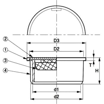 アウス ツバ広ワンプッシュ式掃除口（VP・VU兼用） 1個 D-COVT-N-PU