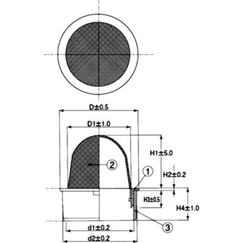 D-3BQ-PU 150 山形防虫目皿(VP・VU兼用) 1個 アウス 【通販サイト