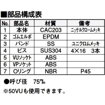 洗濯機排水口 VP・VU兼用 アウス