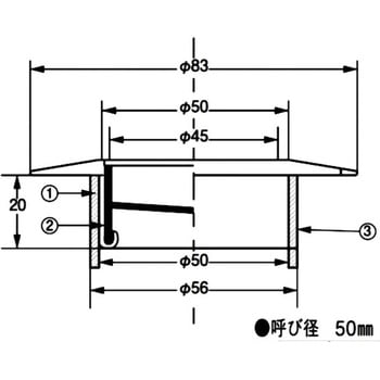 D-CBVS-PU 50 ステンレス製洗濯機用床排水金具 VP・VU兼用 1個 アウス