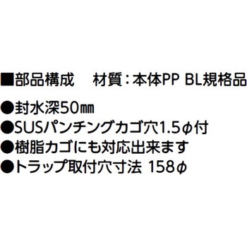 樹脂製流しトラップ アウス