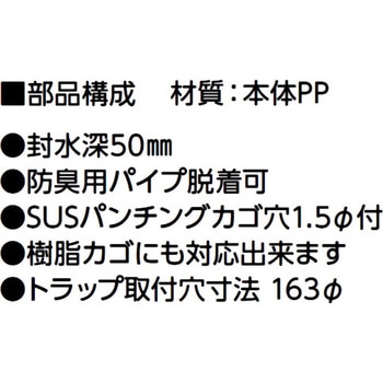 樹脂製流しトラップ アウス