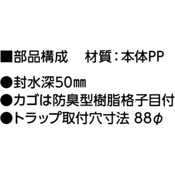 樹脂製流しトラップ アウス