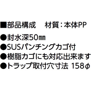 樹脂製流しトラップ アウス