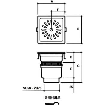 SP-200 トラッピー角型浅型トラップ付 1個 アウス 【通販サイトMonotaRO】