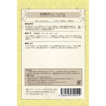 【タネ】リーフレタス ブラックシーデッド シンプソン 緑 グリーンフィールドプロジェクト