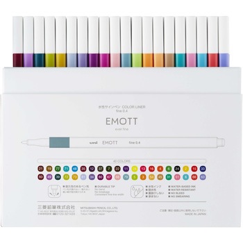 水性サインペン EMOTT(エモット)セット uni(三菱鉛筆)