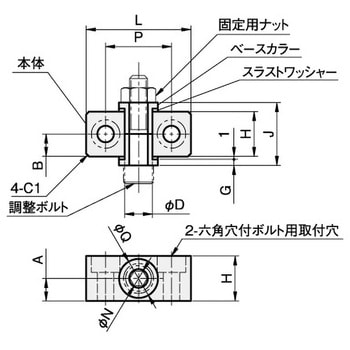 セットベース(押し引きタイプ) LB 岩田製作所 ストッパーボルト