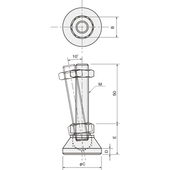 レベリングフット(一体型) 岩田製作所