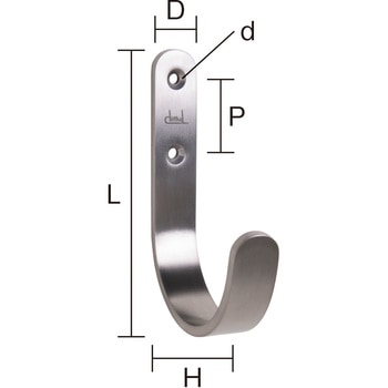 (110051089)DFHK-BJ165-SHステンレス鋼製ビッグフック LAMP(スガツネ工業)