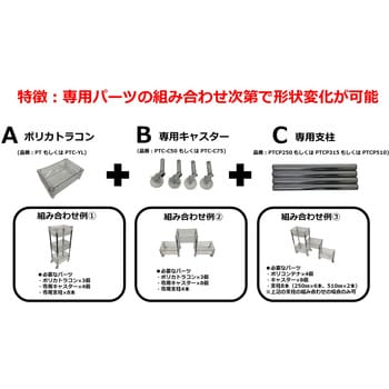 PTC-C50 ポリカトラコン専用 Φ50キャスター ミツヤ 1袋(4個) PTC-C50