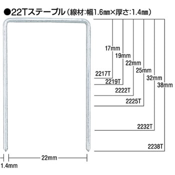 Tステープル 肩幅22mm 長さ32mm 3800本入り マックス
