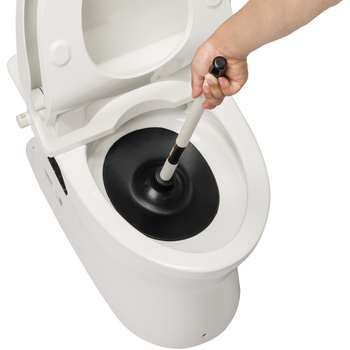 トイレつまりとりFITワイド(節水便器対応)短柄トレイ付 テラモト