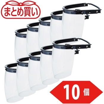まとめ買い ヘルメット取付型防災面(簡単着脱タイプ・傷防止加工) TRUSCO