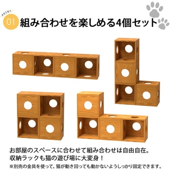 オープンラックシステム 猫ホーム4個セット AIS (エイ・アイ・エス)