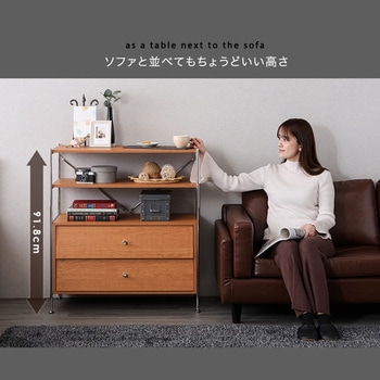 引き出し収納付き シェルフラック 【NIVEL-ナイベル-】 ホームテイスト