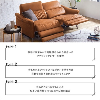 2人掛け レーザーファブリック 電動リクライニングソファ【Julio-フリオ-】 ホームテイスト