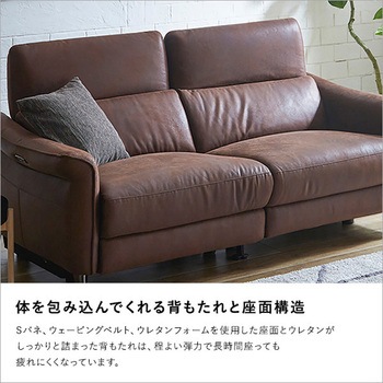 2人掛け レーザーファブリック 電動リクライニングソファ【Julio-フリオ-】 ホームテイスト