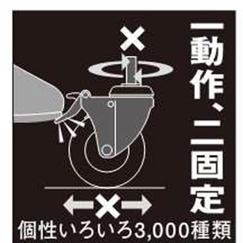 ねじ込み式キャスター 415MAシリーズ 旋回式 ゴム車輪(ナイロンホイール・ボールベアリング) トータルロック ハンマーキャスター