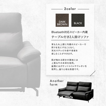Bluetooth対応スピーカー内蔵 2人掛け本革ソファ 【Monarque-モナーク-】 - ホームテイスト