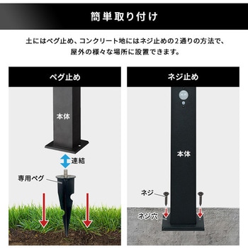 工事不要!ガーデンソーラーセンサーライト 7.5W角型 ホームテイスト