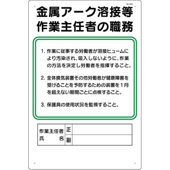 ちぃにも様 94-Z 作業主任者の職務標識 つくし工房 寸法450X300mm厚さ1mm 94