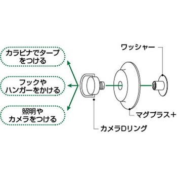 サビないマグネット 吸盤的機能付きシリコンマグネット マグプラス+ NCP-45R D型リングフック付き マグエバー