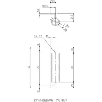 壁付落し受座 16Φ用 岡田装飾金物
