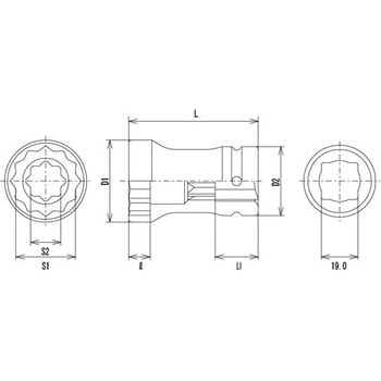 19.0sqナットランナー用コンビネーションソケット FPC