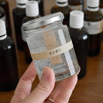 音と香り パチパチと焚き火のような音が聞こえるアロマキャンドル 100ml 透明 エルブレイン