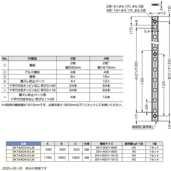 棚板・棚柱セット 2段 LAMP(スガツネ)