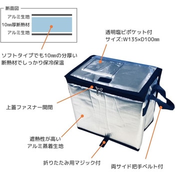 オリコン50L対応 17L保冷BOX-Z ネット付き ホワイトバリーン