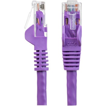 カテゴリ6 LANケーブル(Cat6) RJ45モールドコネクタ(ツメ折れ防止カバー付き) 1m パープル StarTech.com