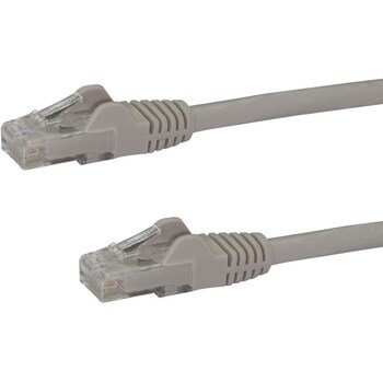 カテゴリ6 LANケーブル(Cat6) RJ45モールドコネクタ(ツメ折れ防止カバー付き) 15m グレー StarTech.com LANケーブル  【通販モノタロウ】 N6PATC15MGR